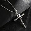 Zinc Alloy Cross Pendant Necklaces NJEW-M211-06A-ASP-2