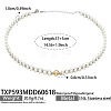 White Shell Pearl 316L Surgical Stainless Steel Woven Beaded Necklaces for Women WG11D7A-04-1