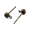 Rack Plating Brass Stud Earring Findings KK-S379-30AB-2