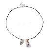Glass Bottle & Alloy Shell Pendant Necklace NJEW-FZ00016-1