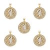Plating Brass Micro Pave Clear Cubic Zirconia Pendant KK-SZ0001-91A-1