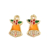 Brass Micro Pave Cubic Zirconia Charms KK-Z129-01G-02-1