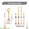 Alloy Enamel 3D Eiffel Tower Pendant Locking Stitch Markers HJEW-PH01866-2
