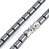 Non-Magnetic Synthetic Hematite Ball Pendant Necklaces for Men NJEW-E107-02-3