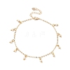 Natural Cultured Freshwater Pearl Rondelle Tassel Anklets AJEW-AN00718-3