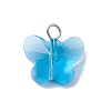 7Pcs Glass Butterfly Pendants PALLOY-JF03138-01-3