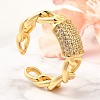 Brass Micro Pave Cubic Zirconia Cuff Rings RJEW-U035-03G-1