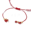 Natural Carnelian Beaded Braided Bead Bracelets BJEW-MZ00253-01-4