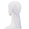 2Pcs 2 Colors Polyester Rhinestone Mesh Headpiece Cap for Women AJEW-CY0001-64-6
