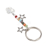 4Pcs Butterfly Glass Pendant Keychain KEYC-JKC01204-4
