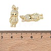 Brass Micro Pave Black Cubic Zirconia Pendants CU-CBA9AFC-01G-02-3