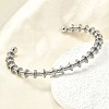 304 Stainless Steel Open Cuff Bangles for Woman BJEW-M113-02P-2