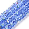 Electroplate Transparent Glass Beads Strands EGLA-A046-01B-20-1