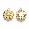 Real 18K Gold Plated Brass Micro Pave Cubic Zirconia Pendants X-KK-S360-043D-NF-2