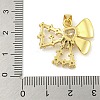 Bowknot Rack Plating Brass Clear Cubic Zirconia Pendants KK-Z053-14G-01-3