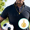 4Pcs Sports 304 Stainless Steel Pendants STAS-PH0007-33B-5