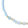 Glass Seed Bead & Natural White Jade Beads Bracelets for Women BJEW-MZ00311-01-3