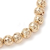 Electroplated Natural Lava Rock Round Beads Stretch Bracelets for Women Men BJEW-JB11982-02-4
