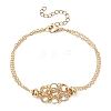 Brass Macrame Pouch Braided Gemstone Holder Bracelet Making BJEW-JB09645-01-1