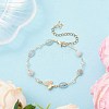 5Pcs 5 Styles Handmade Glass & Opalite & Natural Morganite & Dyed Green Agate & Labradorite & Amethyst Nuggets Beads Necklaces BJEW-JB12461-3