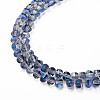 Electroplate Transparent Glass Beads Strands EGLA-N002-30-C07-2