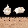 Brass & Pearl Micro Pave Cubic Zirconia Pendants KK-H259-13C-G02-3