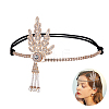 1Pc Zinc Alloy Rhinestone Headbands OHAR-HY0001-03G-1
