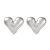 304 Stainless Steel Heart Stud Earrings EJEW-K295-04P-1