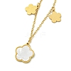 Ion Plating(IP) 304 Stainless Steel Pave Shell Flower Pendant Necklaces NJEW-C057-05G-2