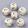 Printed Natural Wood Beads WOOD-T026-001C-1