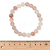 8MM Natural Xinjiang Golden Silk Jade Round Beaded Stretch Bracelets for Women BJEW-G756-01A-5