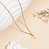 304 Stainless Steel Letter Pendant Necklaces NJEW-LP0001-53V-G-3
