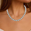1Pc Heart Zinc Alloy Crystal Rhinestone Cup Chain Tennis Necklaces for Women NJEW-SP0001-06P-6