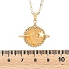 Natural Yellow Hematoid Quartz Copper Wire Wrapped Planet Pendant Brass Cable Chain Necklaces for Women NJEW-TA00260-03-4