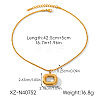 304 Stainless Steel Rectangle Pendant Necklaces WGB85DE-03-1