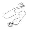 304 Stainless Steel Ring Pendant Snake Chain Necklaces NJEW-U026-06P-4