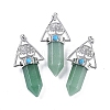 Natural Green Aventurine Faceted Pointed Bullet Big Pendants G-H076-02P-014-1