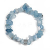 Unisex Chip Natural Aquamarine Beaded Stretch Bracelets X-BJEW-S143-33-2