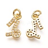Brass Micro Pave Clear Cubic Zirconia Pendants X-ZIRC-P081-G12-RS-2