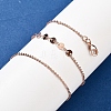 Brass Cable & Flat Sequin Chains Necklaces for Women NJEW-D302-44RG-3
