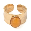 Oval Natural Agate Finger Rings RJEW-Z057-12G-04-2