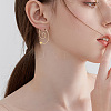 4 Pairs Brass Ear Studs EJEW-BBC0001-48-5