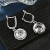925 Sterling Silver Micro Pave Cubic Zirconia Hoop Earrings EJEW-B147-01A-01-3