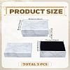 3Pcs Marble Texture Cardboard Jewelry Gift Boxes CBOX-LP0001-07-2