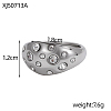 304 Stainless Steel Micro Pave Cubic Zirconia Finger Rings STAS-OY011-86P-2
