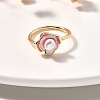 Natural Pearl Finger Rings RJEW-P113-20G-2