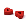 Spray Painted Schima Wood Beads WOOD-WH0030-15-3