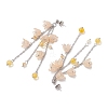 Acrylic Flower Tassel Stud Earrings EJEW-TA00648-03-4