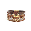 Bohemian Style Handmade Imitation Leather Cord Multi-strand Bracelets for Women Girl WG23ED4-10-1