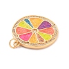 Eco-Friendly Brass Micro Pave Cubic Zirconia with Enamel Pendants X-KK-K268-33G-4